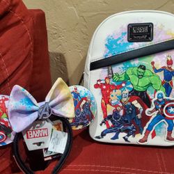 Disneyland Avenger Marvel Loungefly Backpack And Ears 