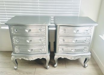 Nightstands/ antique style/silver color/