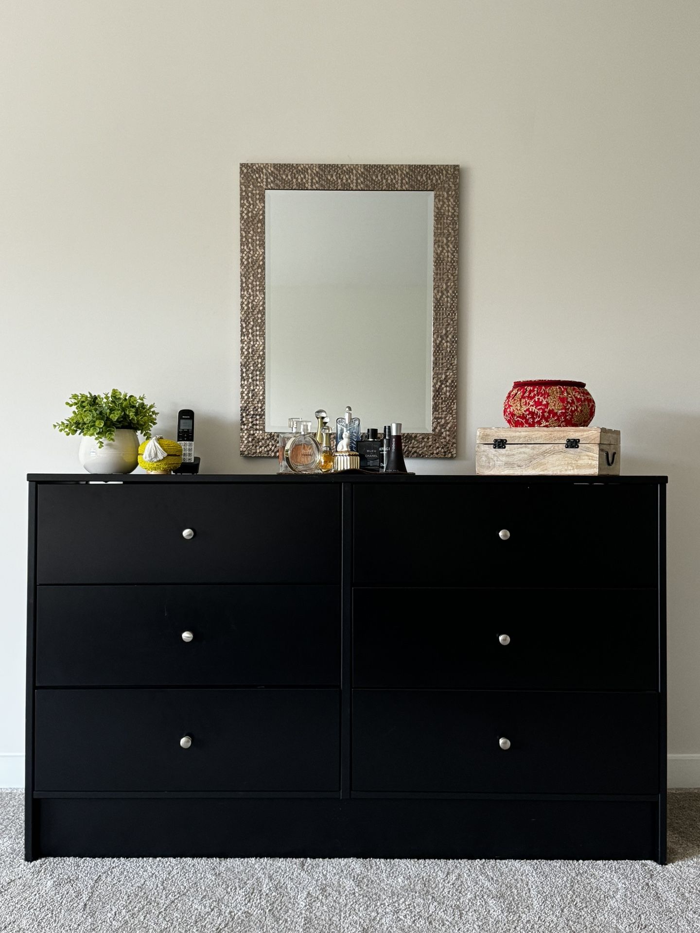 IKEA Dyfjord Black Dresser 6-Drawer Chest
