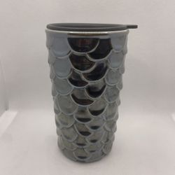 Starbucks 2017 Iridescent Siren Mermaid Scales 10 Oz. Ceramic Tumbler With Lid.