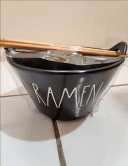 New Rae Dunn RAMEN bowl W/ Chopsticks