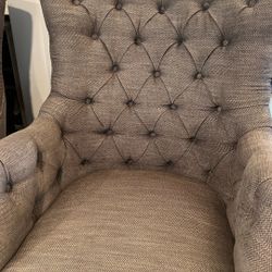 Arm Chairs - 2 Tufted Grey