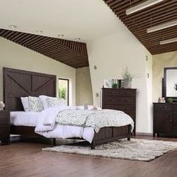 Brand New 4 PC Espresso Wood Bedroom Set