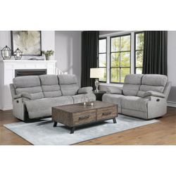 New 2pc power reclining set sofa and loveseat tax included