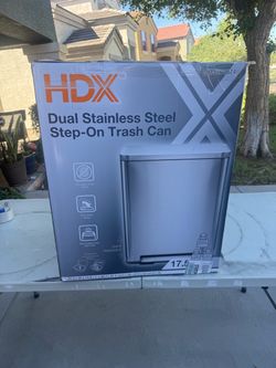 HDX Dual Stainless Steel Step-On Trash Can