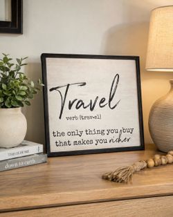 Wall Art - Travel Wood Framed Sign
