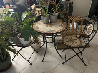 Mosaic patio table set