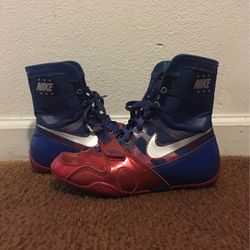 Blue And Red Nike Boxing Shoes