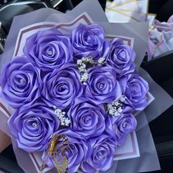 Vonito Ramo De Rosas Morado  Rosas Eternas