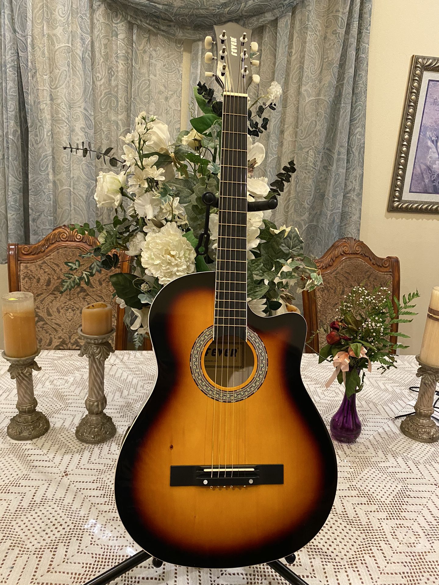 Fever3/4 size acoustic guitar 38 inches length
