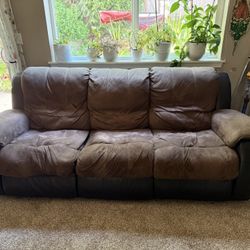Microfiber Recliner Couch Set