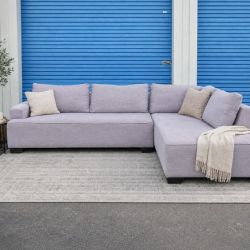 Light Gray Taupe Sectional Couch Sofa