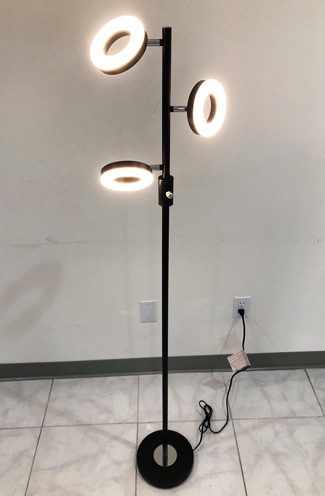 New $30 LED 3-Light Floor Lamp 5ft Tall Adjustable Tilt Lighting Fixture Home Decor Office