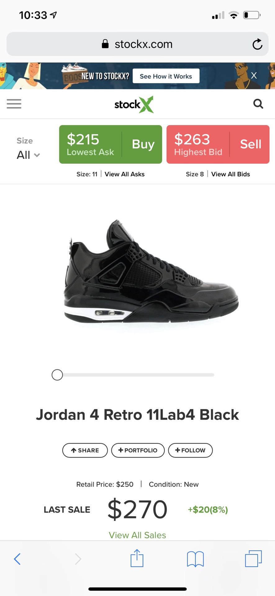 Men’s Size 12 Jordan 4 Retro 11Lab4