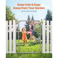 Chain Link Fence Gate, 32 x 46 in, Adjustable Chain Link Fence Panel, Fit 2-6 ft (W) x 4 ft (H) Garden Fence Gate Opening, Rust-Resistant Galvanized F