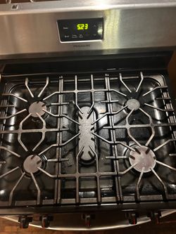 Stove black and silver