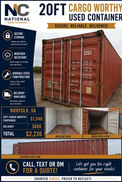 20FT Cargo Worthy Shipping Container – Norfolk, VA