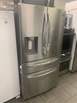 23 cu. ft. 4-Door French Door Refrigerator in Fingerprint Resistant Stainless Steel, Counter Depth