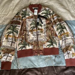 Amiri Rum Label Silk Bomber Jacket