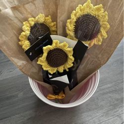 Crochet Sunflowers ($12 Each Or 2 For $20)