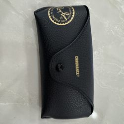 RAY BAN Chromance Black Leather Sunglasses Case 