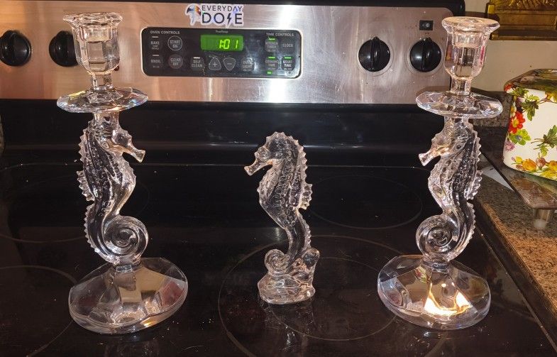 Waterford Crystal Seahorse Centerpiece