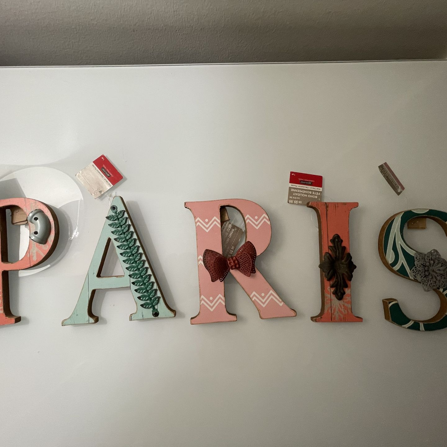 PARIS letters wall decor