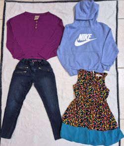 Girls Size S / 6X-8 Clothing Bundle 4pc - Nike, Dress, Jeggings