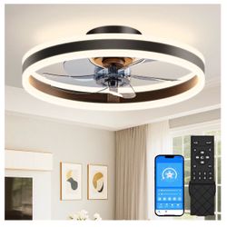 Modern LED Ceiling Fan with Light and Remote