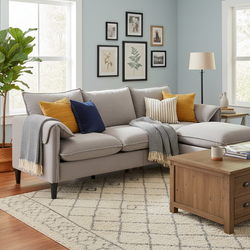 Helsinki 78" Convertible L-Shaped 3-Seater Sofa with Storage Ottomans