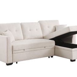 New L Shape Sectional Sofa And Storage Chaise Pullout Sleeper Bed Set Sofabed Convertible Beige Cream White Dark Black Navy Light Grey Big Discount