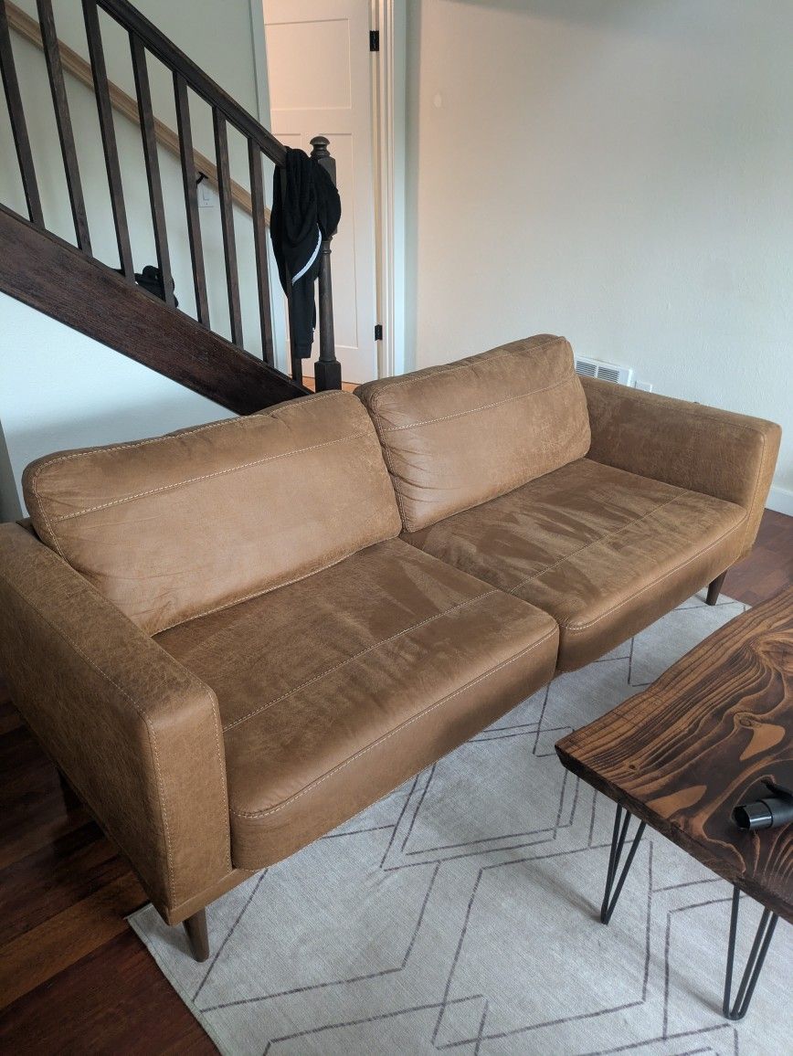 Brown Suede Couch, Like New