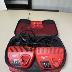  2 Milwaukee 48-59-2401 M12 12V Lithium Battery Chargers Lot Of 2 Case. Both of them are in great condition with minor cosmetic blemishes such as scra