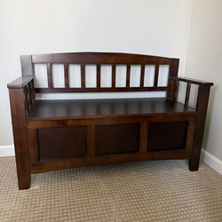 Wooden storage bench