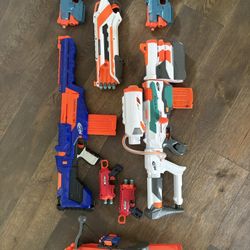HUGE Nerf Blaster Lot - 8 Guns + Magazines + Modded X-Shot & Darts 