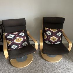 IKEA Wooden Swivel Chair 