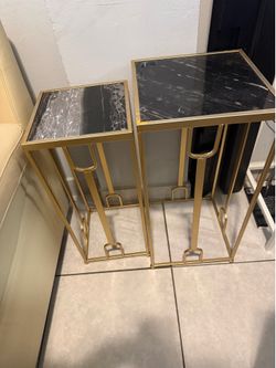 Gold and black side table
