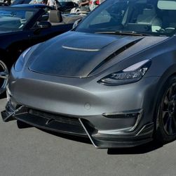 BRAND NEW 2020-2024 Tesla Model Y Real Carbon Fiber Colossal Style Front Bumper Lip