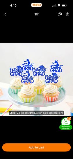 24 New “Congrats Grad” Blue Cake Toppers