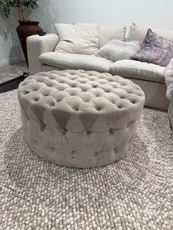 Large Round Tufted Ottoman