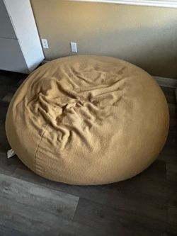 Le Pouf Large Tan Bean Bag Chair - Excellent Condition