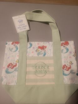 Trader Joe's Little Mermaid Mini Canvas Tote Bag