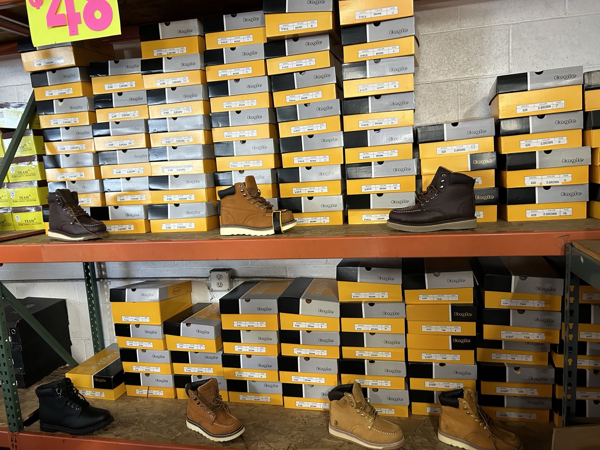 Real Leather Work Boots $48