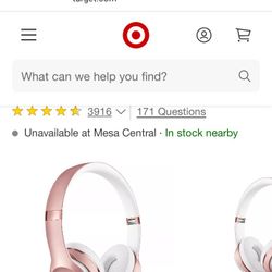 Beats Solo 3 Bluetooth Head Phones Rose Gold Like New Used Only 3 Times