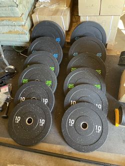 Bumper Plate Set With Barbell