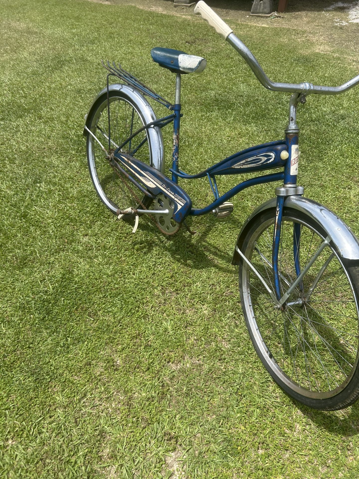 A vintage 1960s AMF Thunderjet Super Deluxe Blue Step Thru Cruiser