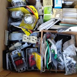 Box Of Misc Electrical Parts 
