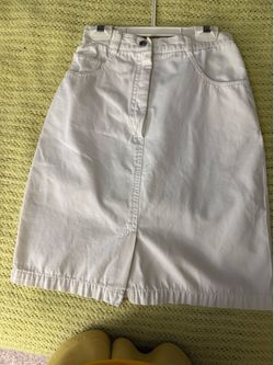 White jean skirt