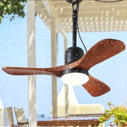 Outdoor Ceiling Fan with Light & Remote/ brand new/ walnut color/see discription 👍
