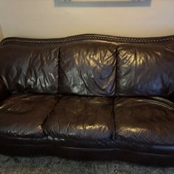 Brown faux Leather Sofa